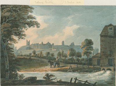 Tutbury Castle - Zuidoostaanzicht: aquarel, 1808 door Unbekannt