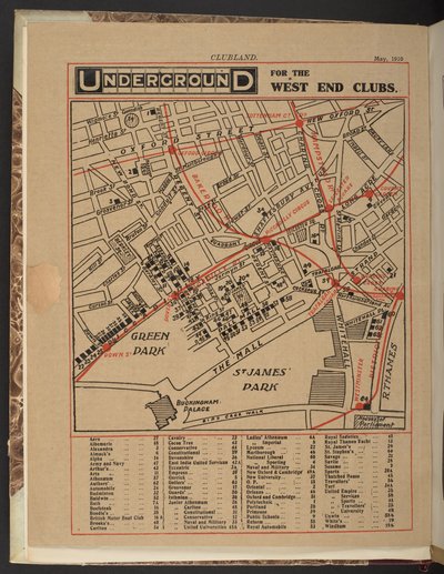 Ondergronds voor de West End clubs, mei 1910 door Unbekannter Künstler