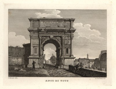 Zicht op de Boog van Titus, Rome door Unbekannt