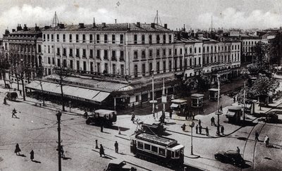 Uitzicht op het Jean Jaures-kruispunt in Toulouse, Haute Garonne - ansichtkaart ca. 1910 Privécollectie door Unbekannter Künstler