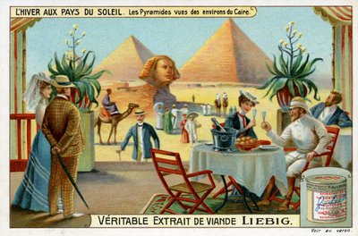 Winter in de zon: Piramides gezien vanuit Caïro, Egypte door Unbekannter Künstler