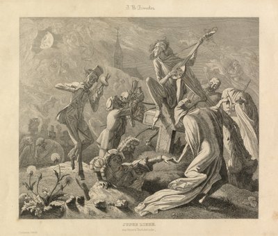 Jonge liefde, Karlsruhe, ca. 1850 (gravure) door Unbekannter Künstler