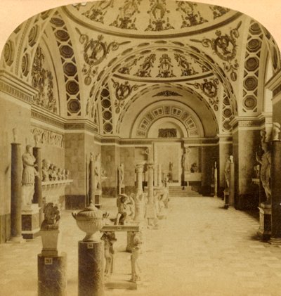 Hal van de Romeinen, Glyptothek, München, Duitsland, 1898 door Underwood and Underwood