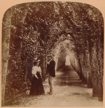 Queen Marys Bower, Hampton Court, Londen, Engeland door Underwood and Underwood