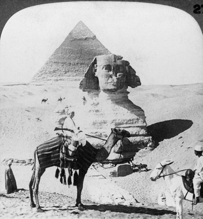 De Grote Sfinx van Gizeh, Egypte, 1905 door Underwood and Underwood