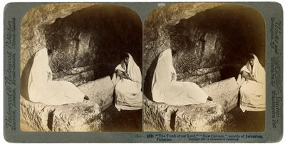 Het graf van Jezus, buiten Jeruzalem, Palestina, 1897 door Underwood and Underwood