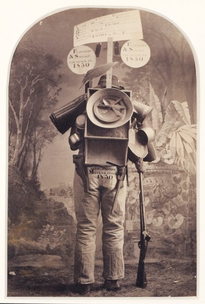["Forty-niner" Street Advertiser in Studio, San Francisco]. door Unidentified