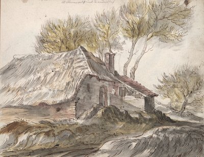 Cottage (recto); Schuur (verso) door Unknown