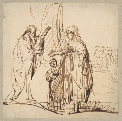 Elia en de weduwe van Zarfath door Unknown