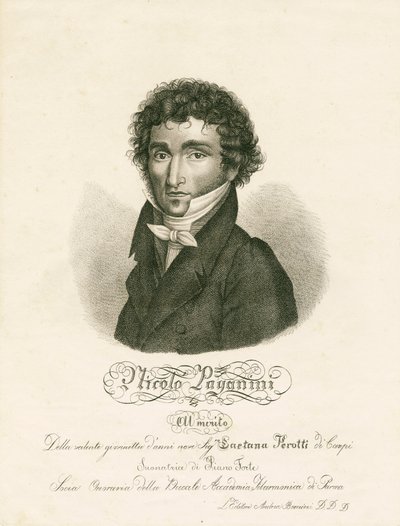 Niccolo Paganini - portret door Unknown
