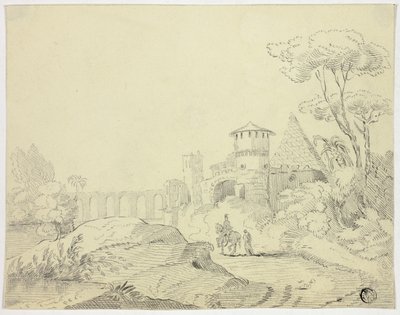 Buitenkant van Porta Metella, Rome door Unknown