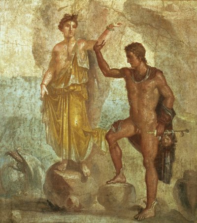 Perseus bevrijdt Andromeda, uit het Huis van Castor en Pollux, Pompeii, 4e decoratieve stijl, ca. 50-79 n.Chr. door Unknown