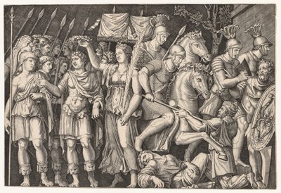 Speculum Romanae Magnificentiae: Trajanus tussen Stad van Overwinning en Rome (De Keizer Trajanus) door Unknown