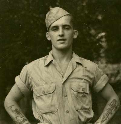 Getatoeëerde Amerikaanse soldaat, c.1941 door Unknown