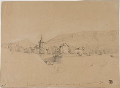 De kerk van Saint-Gervais gezien vanaf de wallen in Genève door Unknown