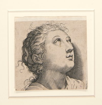 Zonder titel (vrouw die omhoog kijkt) door Unknown