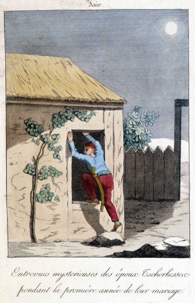 1811 kaart die de mysterieuze ontmoetingen van Tscherkessen