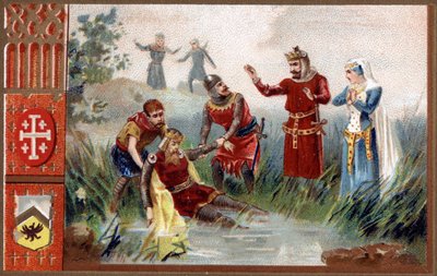 3e kruistocht: Ontdekking van het lichaam van keizer Frederik Barbarossa (Duitse Romeinse keizer) in de rivier de Selef in 1190 door Unknown artist