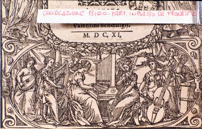 Een concert (detail). Frontispice van Compendium van muziek door Adam Gumpeltzhaimer door Unknown artist