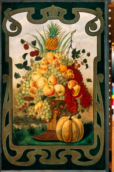 Een fruitwinkel uithangbord, begin 20e eeuw (schilderij) door Unknown Artist