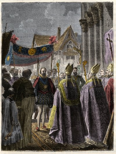 Afzwering van Hendrik IV en bekering tot het katholicisme in St. Denis op 15 juli door Unknown artist