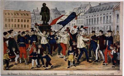 Elzasser dienstplichtigen, Place Kleber in Straatsburg door Unknown artist
