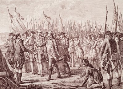 Amerikaanse Onafhankelijkheidsoorlog: De overgave van Lord Cornwallis door Unknown artist