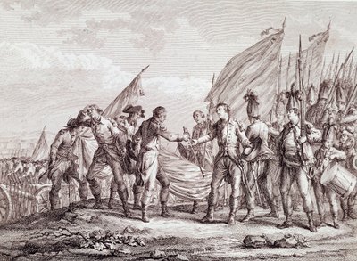 Amerikaanse Onafhankelijkheidsoorlog: overgave van Generaal Burgoyne in Saratoga door Unknown artist