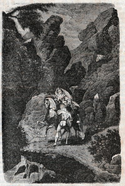 Argie aangevallen door de bevelen van zijn bruidegom - gravure van 1851 uit 