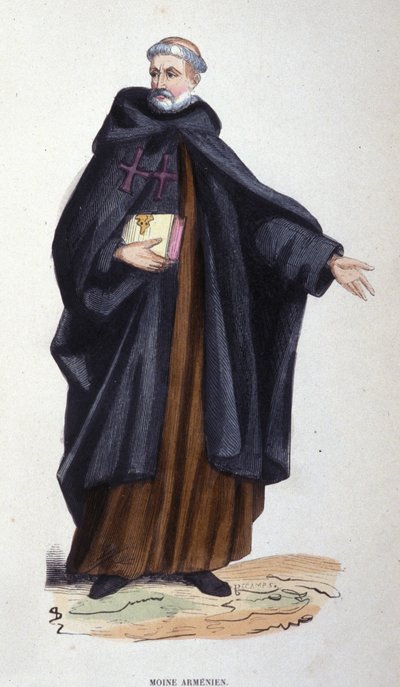 Armeense monnik (gravure uit een album over religieuze orden, Parijs) door Unknown artist