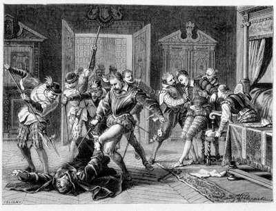 Moord op Hendrik III (1551-1589) door Jacques Clément in 1589 door Unknown artist