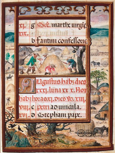 Augustus. Boeren aan het werk. Pagina van het manuscript 