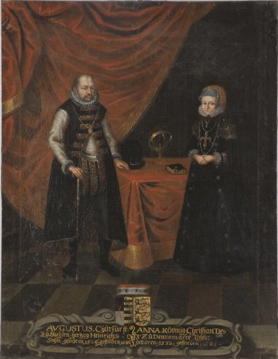 Portret van keurvorst Augustus van Saksen en Anna van Denemarken door Unknown artist