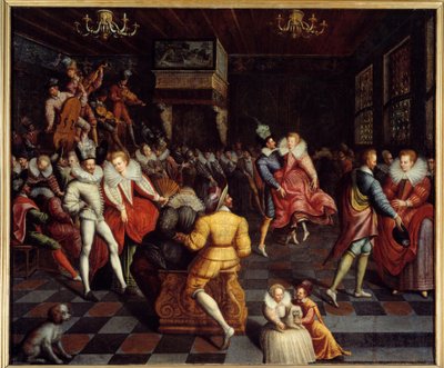 Bal aan het hof van Valois Anoniem schilderij. 16e eeuw. Rennes, Musée des Beaux Arts door Unknown artist