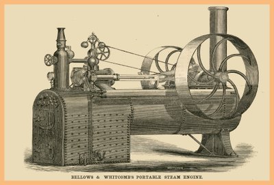 Blaasbalg - Whitcomb draagbare stoommachine door Unknown Artist