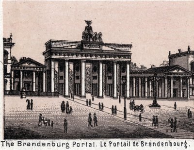 Berlijn, Duitsland: uitzicht op de Brandenburger Tor door Unknown artist