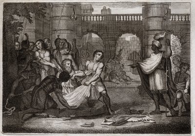 Bijbel van Royaumont, Oude Testament: Jeremia profeet. De heilige profeet en de put. Illustratie uit 1811. door Unknown artist