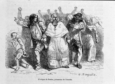 Bisschop van Nantes, gevangene van de opstand - gravure door Unknown artist