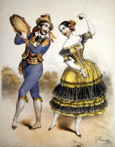 Bolero. Gravure rond 1850. door Unknown artist