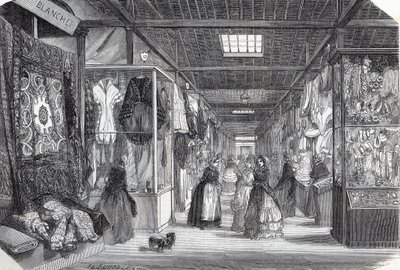 Carre du Palais Royal in Parijs in de 19e eeuw - Gravure in 
