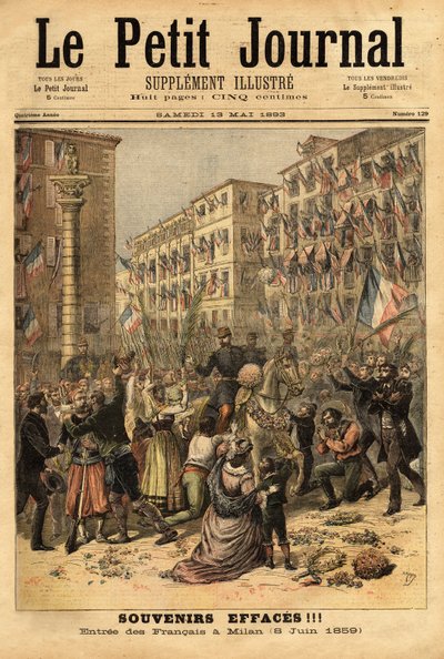 Viering van de intocht van het Napoleontische leger in Milaan op 8 juni door Unknown artist