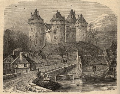 Kasteel van Combourg - Ille-et-Vilaine Bretagne - gravure in 