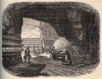 Kazen - roquefortkelders - gravure in 