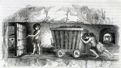 Kinderen die werken in de kolenmijnen in Engeland door Unknown artist