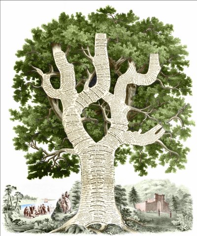 Chronologische kaart van de Amerikaanse geschiedenis opgedragen aan het volk van de Verenigde Staten door de uitgever. Gravure ca. 1881 door Unknown artist