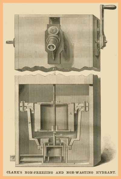 Clarks niet-bevriezende - niet-verspillende hydrant door Unknown Artist