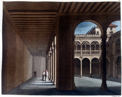 Klooster van Dominicanen in Valladolid. 19e eeuwse lithografie. door Unknown artist