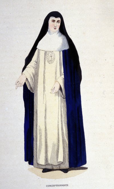 Conceptionist, gravure uit een album over religieuze orden, Parijs door Unknown artist