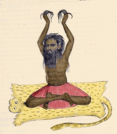 Cultuur, beschaving en Indiase samenleving: Portret van een fakir (faquir) met lange nagels, India door Unknown artist