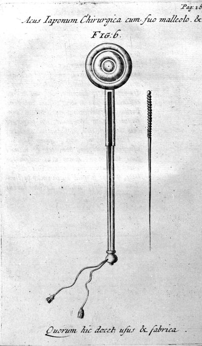 De Acupunctura door W.Ten Rhijne. Londen 1683. Eerste westerse tekst over acupunctuur door Unknown artist